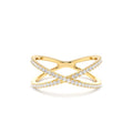 14K Gold Diamond Criss Cross Pave Ring by Orlina Fine