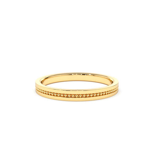 14K Beaded Stacking Gold Wedding Band by Orlina Fine