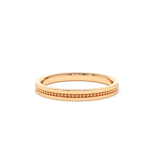 14K Beaded Stacking Gold Wedding Band - view 2