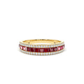 14K Half Eternity Square Ruby Anniversary Ring by Orlina Fine