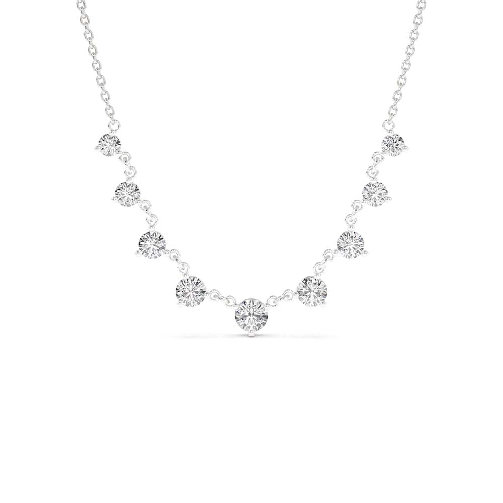 14K 1.05 CTW Solitaire Diamond Graduating Necklace - view 3