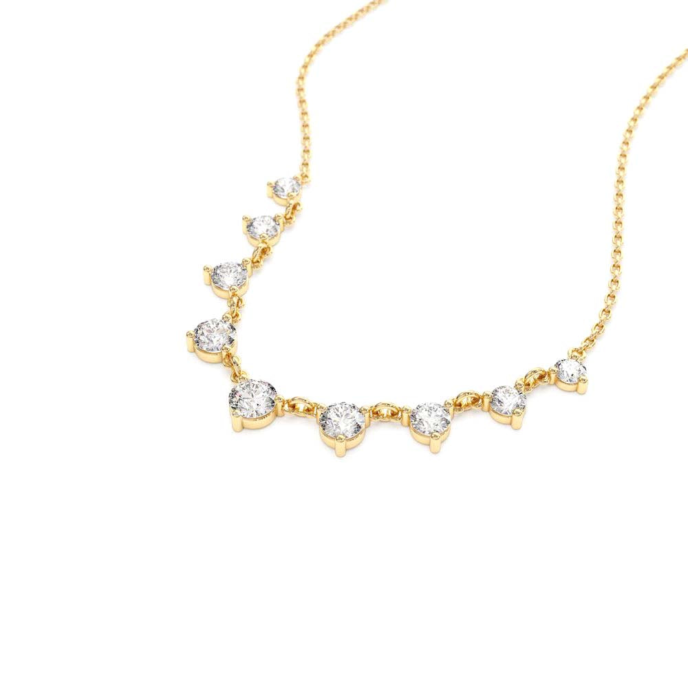 14K 1.05 CTW Solitaire Diamond Graduating Necklace - view 4