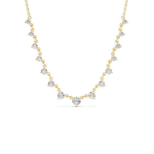 14K 0.85 CTW Solitaire Diamond Graduating Necklace by Orlina Fine