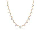 14K 0.85 CTW Solitaire Diamond Graduating Necklace - view 2