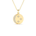 14K Diamond Moon and Crescent Pendant by Orlina Fine