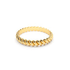 14K 3MM Twisted Rope Ring - view 4
