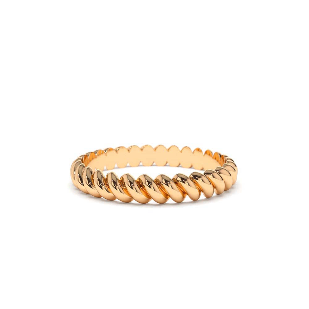 14K 2MM Twisted Rope Ring - view 2