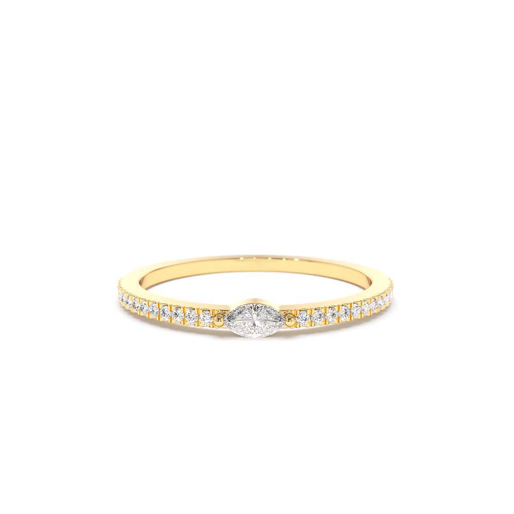 14K Stackable Marquise Pave Diamond Ring by Orlina Fine