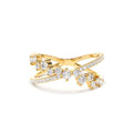 14K Gold Criss Cross Diamond Cluster Ring by Orlina Fine