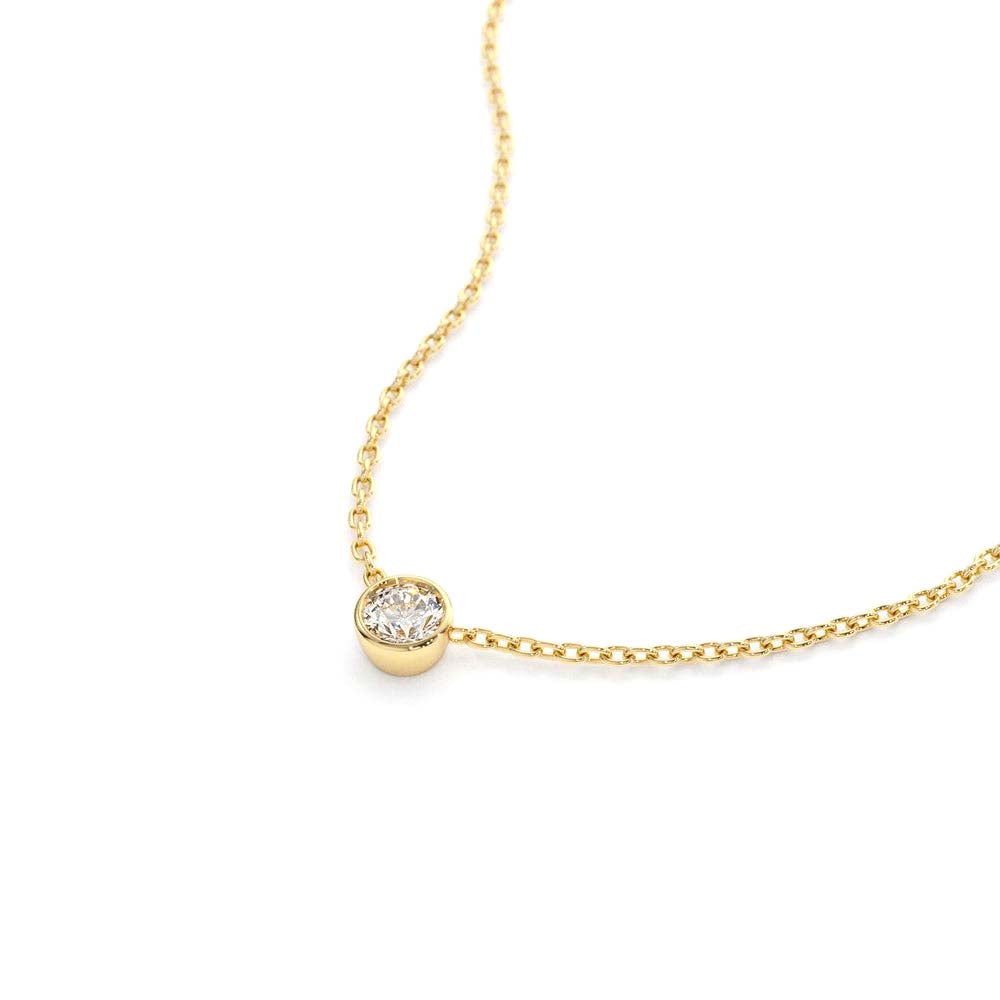 0.50 - 1.00 ctw 14k Bezel Setting Round Diamond Lab Grown Solitaire Necklace - view 8