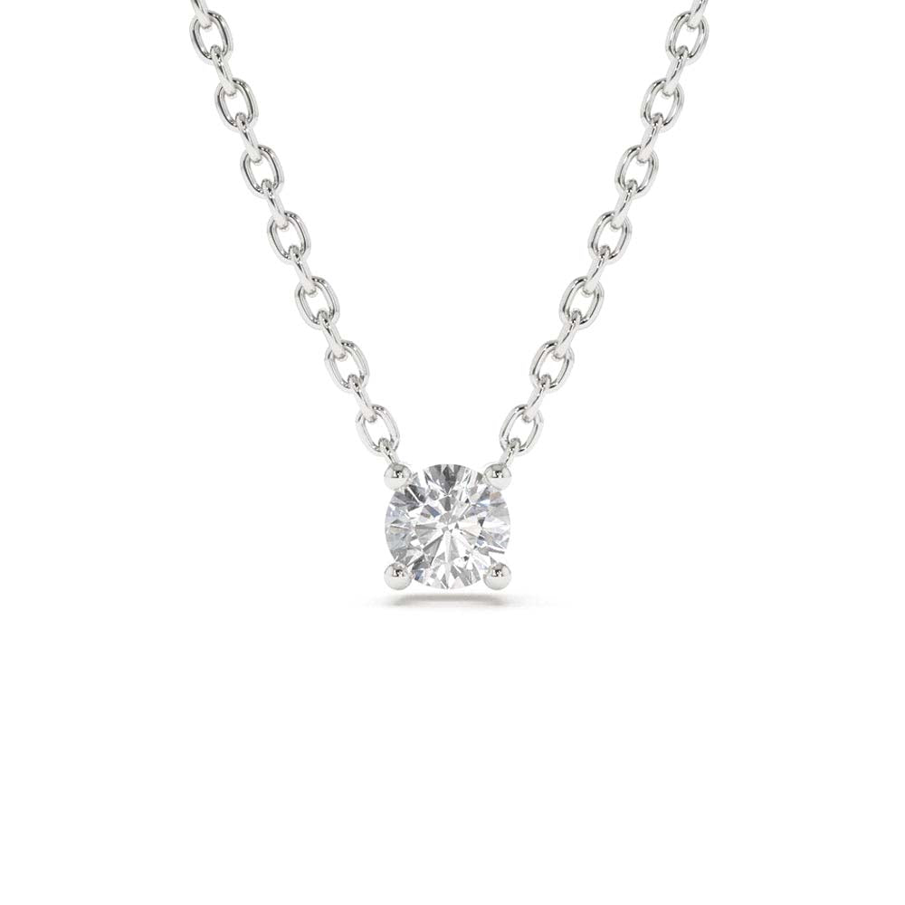 14K 0.20-0.50 CTW Prong Setting Diamond Solitaire Necklace - view 4