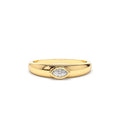 14K Dome Bezel Setting Marquise Diamond Solitaire Ring by Orlina Fine