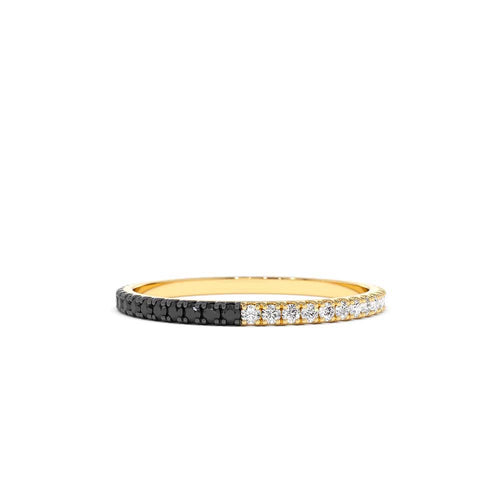 14K Black & White Diamond Micro Pave Eternity Band by Orlina Fine