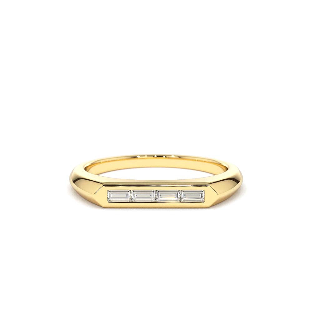 14K Unique Baguette Stackable Ring by Orlina Fine