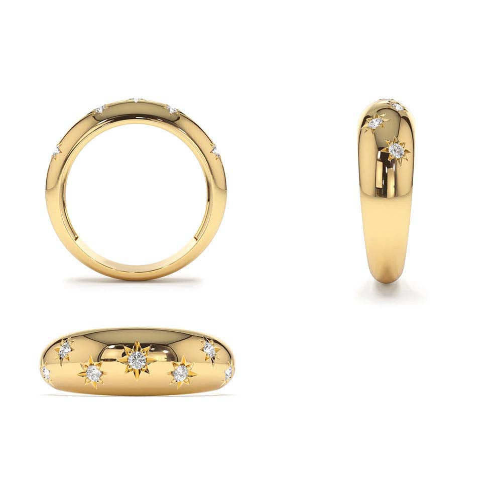 14K 6MM Dome Star Setting Diamond Ring - view 5