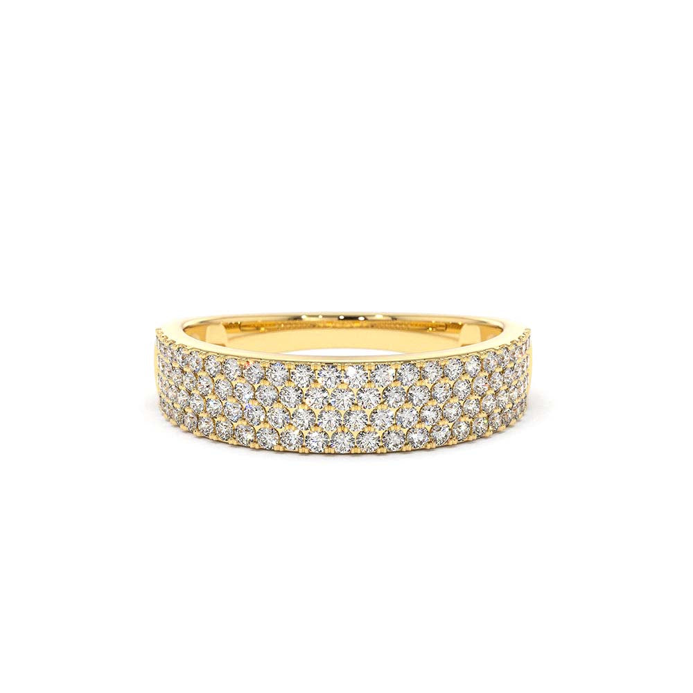 14K Half Eternity 4 Row Micro Pave Wedding Band by Orlina Fine