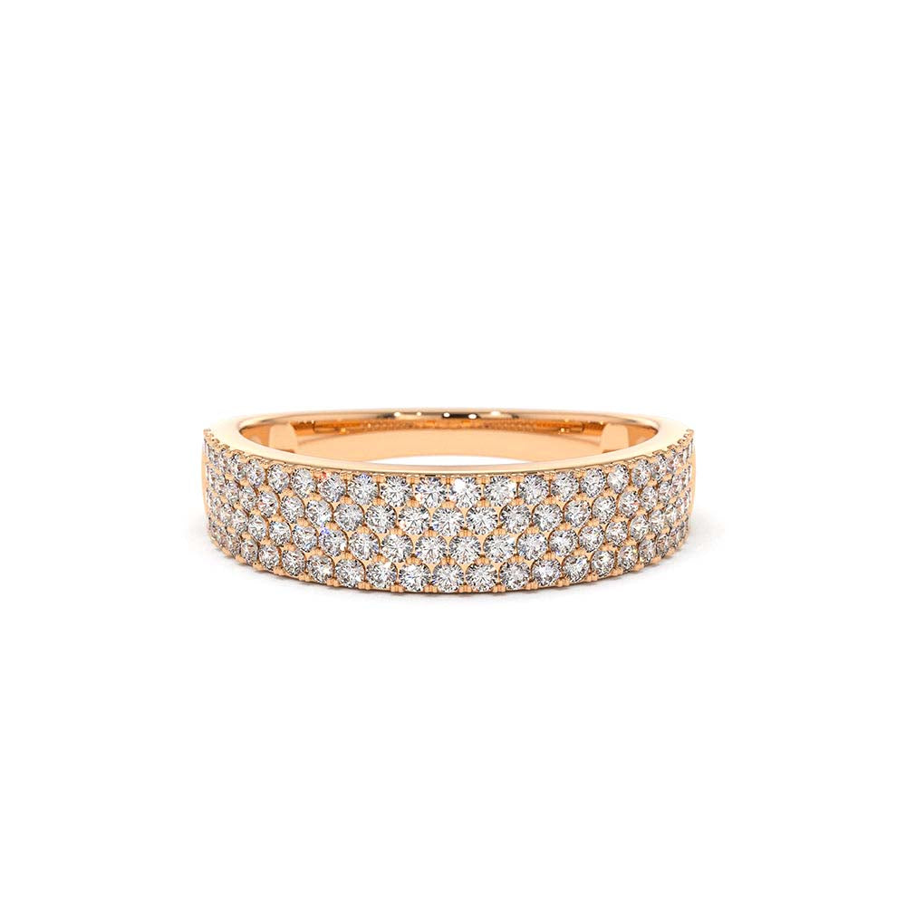 14K Half Eternity 4 Row Micro Pave Wedding Band - view 2
