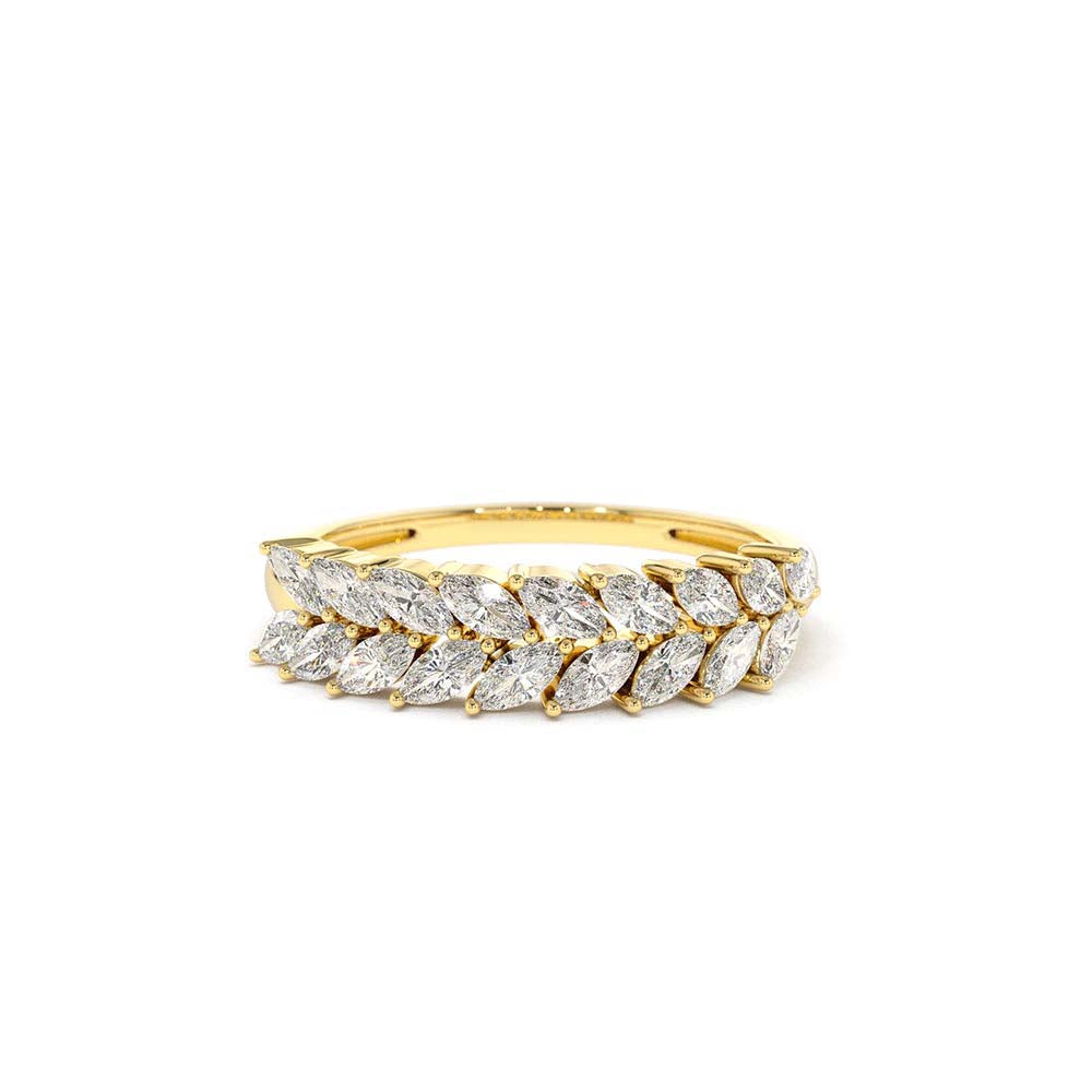 14K Half Eternity Two Rows Marquise Diamond Band by Orlina Fine
