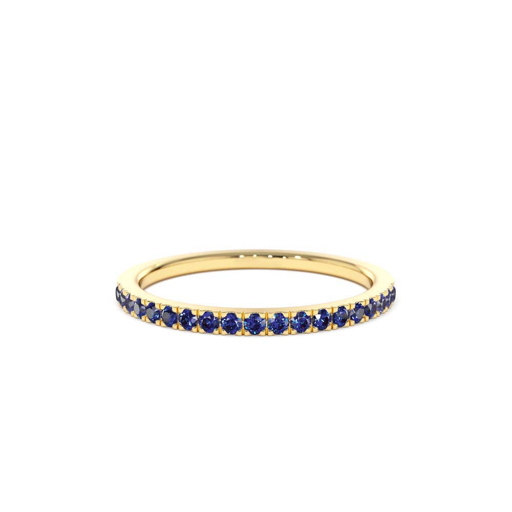 14K Half Eternity Blue Sapphire Ring by Orlina Fine