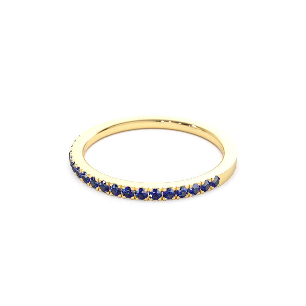 14K Half Eternity Blue Sapphire Ring - view 5