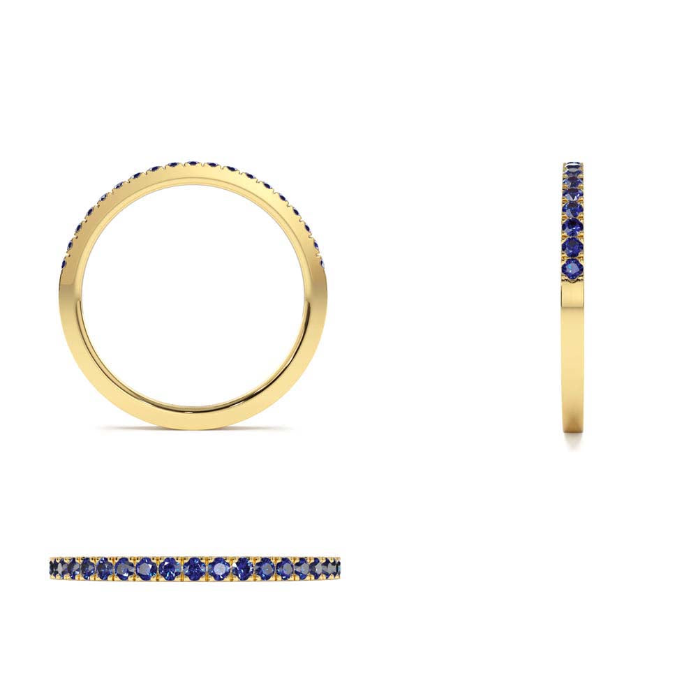 14K Half Eternity Blue Sapphire Ring - view 4