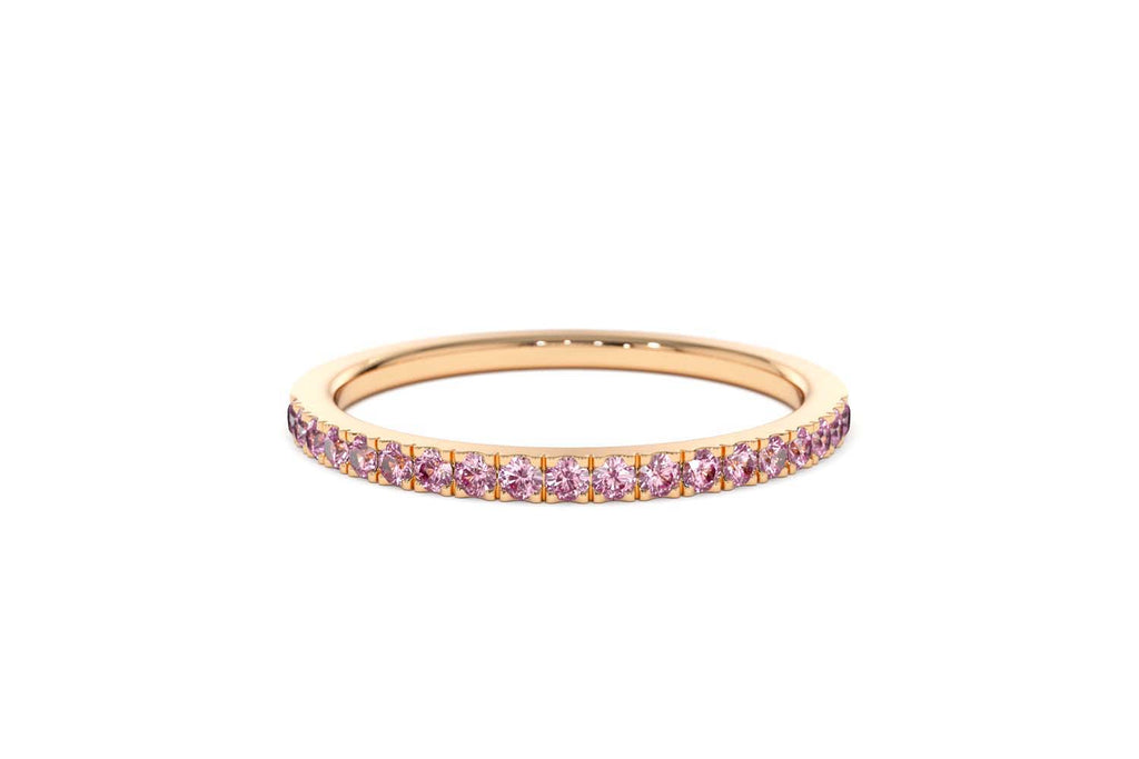 14K Half Eternity Pink Sapphire Ring - view 6
