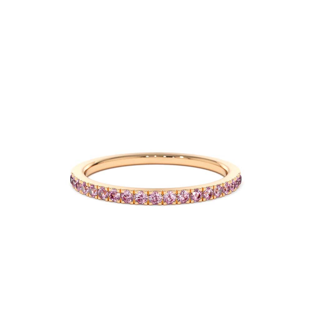 14K Half Eternity Pink Sapphire Ring - view 2