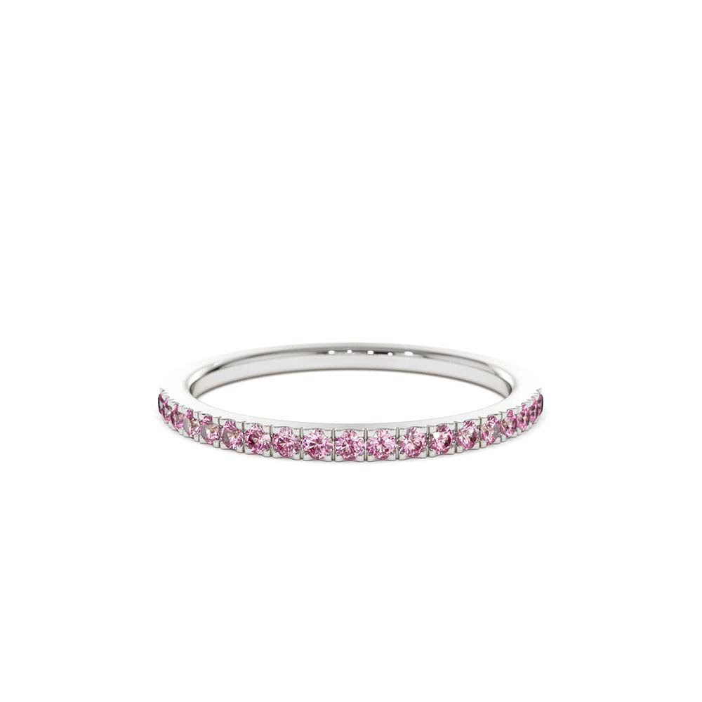 14K Half Eternity Pink Sapphire Ring - view 3