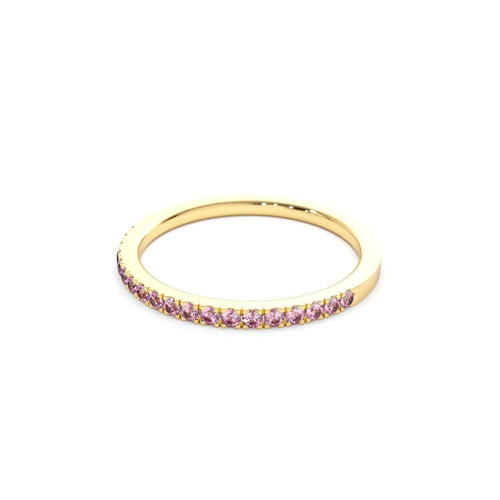 14K Half Eternity Pink Sapphire Ring - view 4