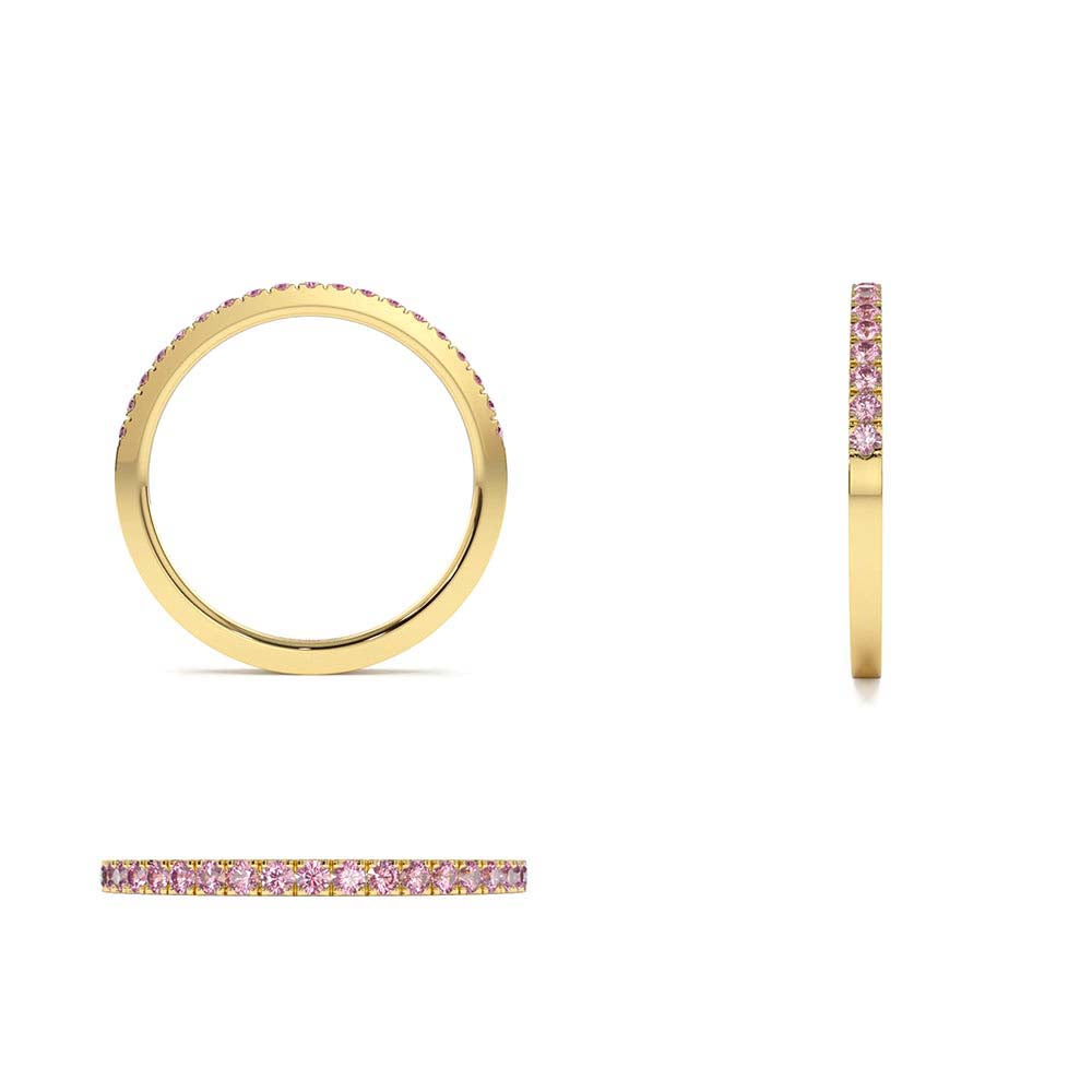 14K Half Eternity Pink Sapphire Ring - view 5