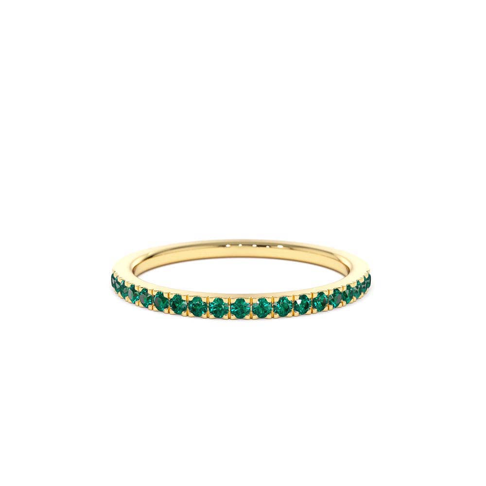 14K Half Eternity Emerald Ring by Orlina Fine