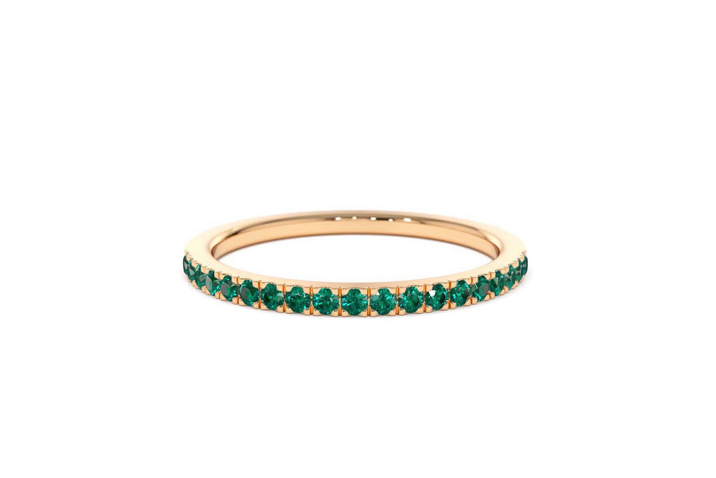 14K Half Eternity Emerald Ring - view 7