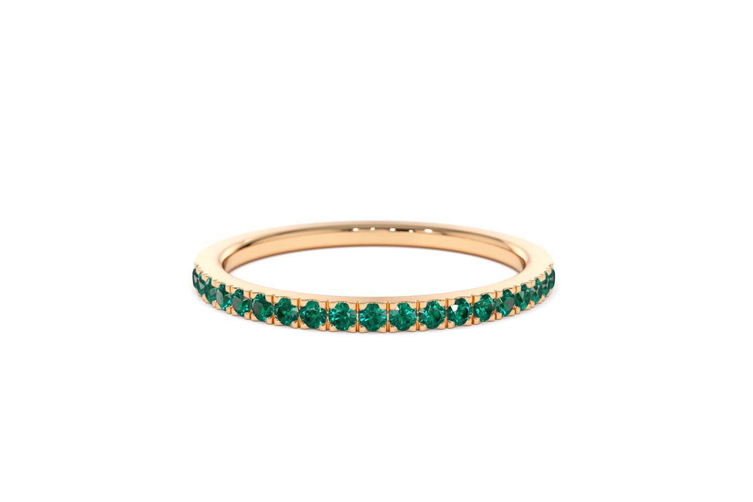 14K Half Eternity Emerald Ring - view 7