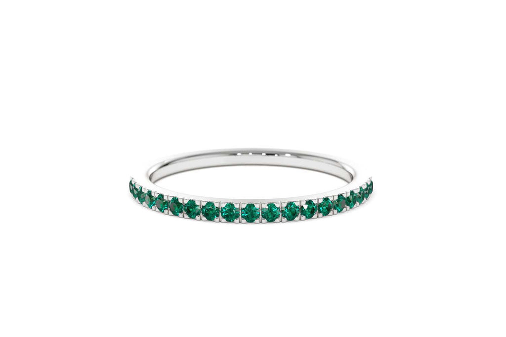 14K Half Eternity Emerald Ring - view 8