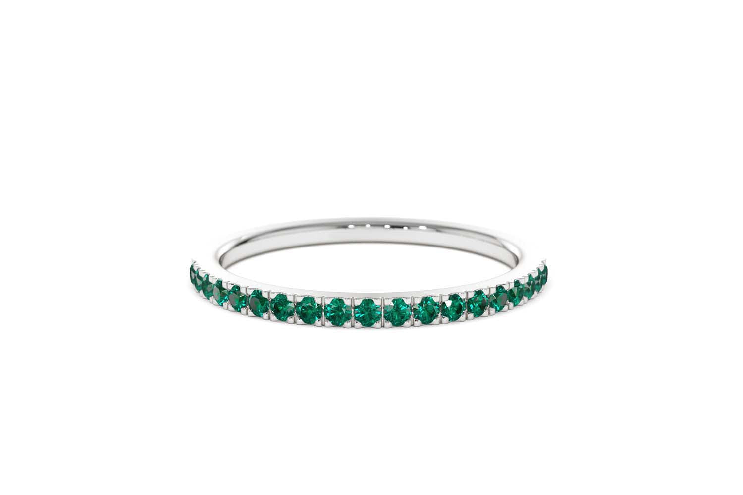 14K Half Eternity Emerald Ring - view 8