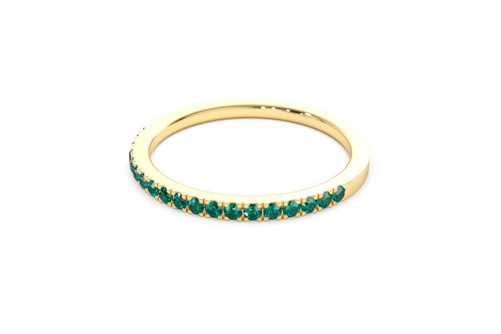 14K Half Eternity Emerald Ring - view 9