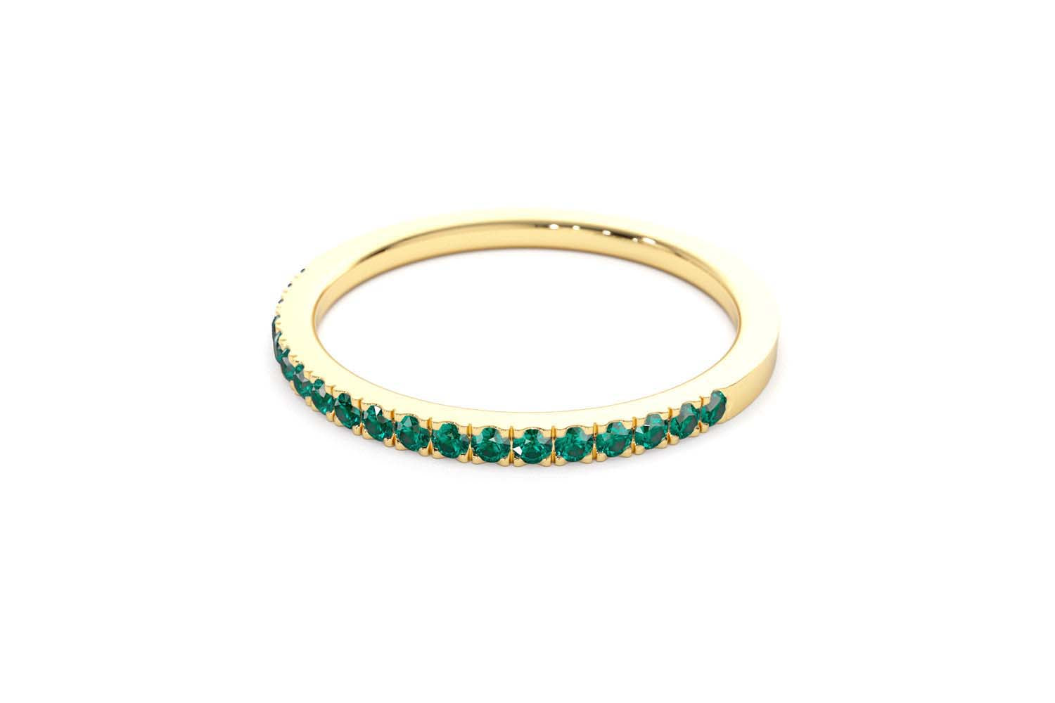 14K Half Eternity Emerald Ring - view 9