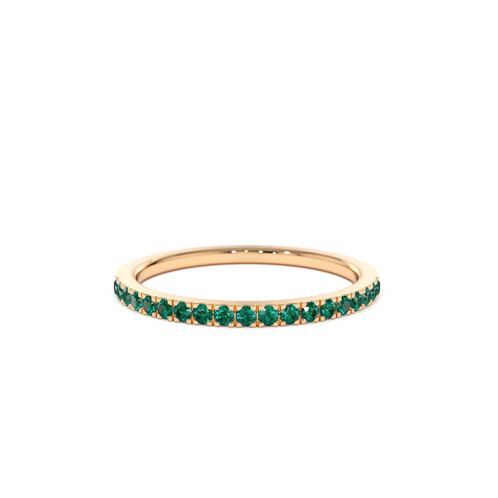 14K Half Eternity Emerald Ring - view 2