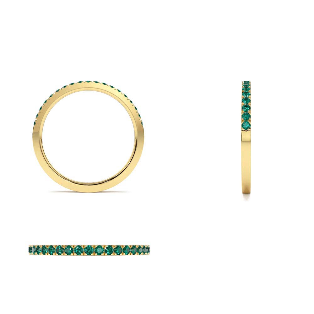 14K Half Eternity Emerald Ring - view 5