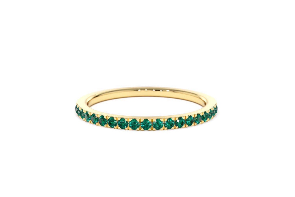 14K Half Eternity Emerald Ring - view 6