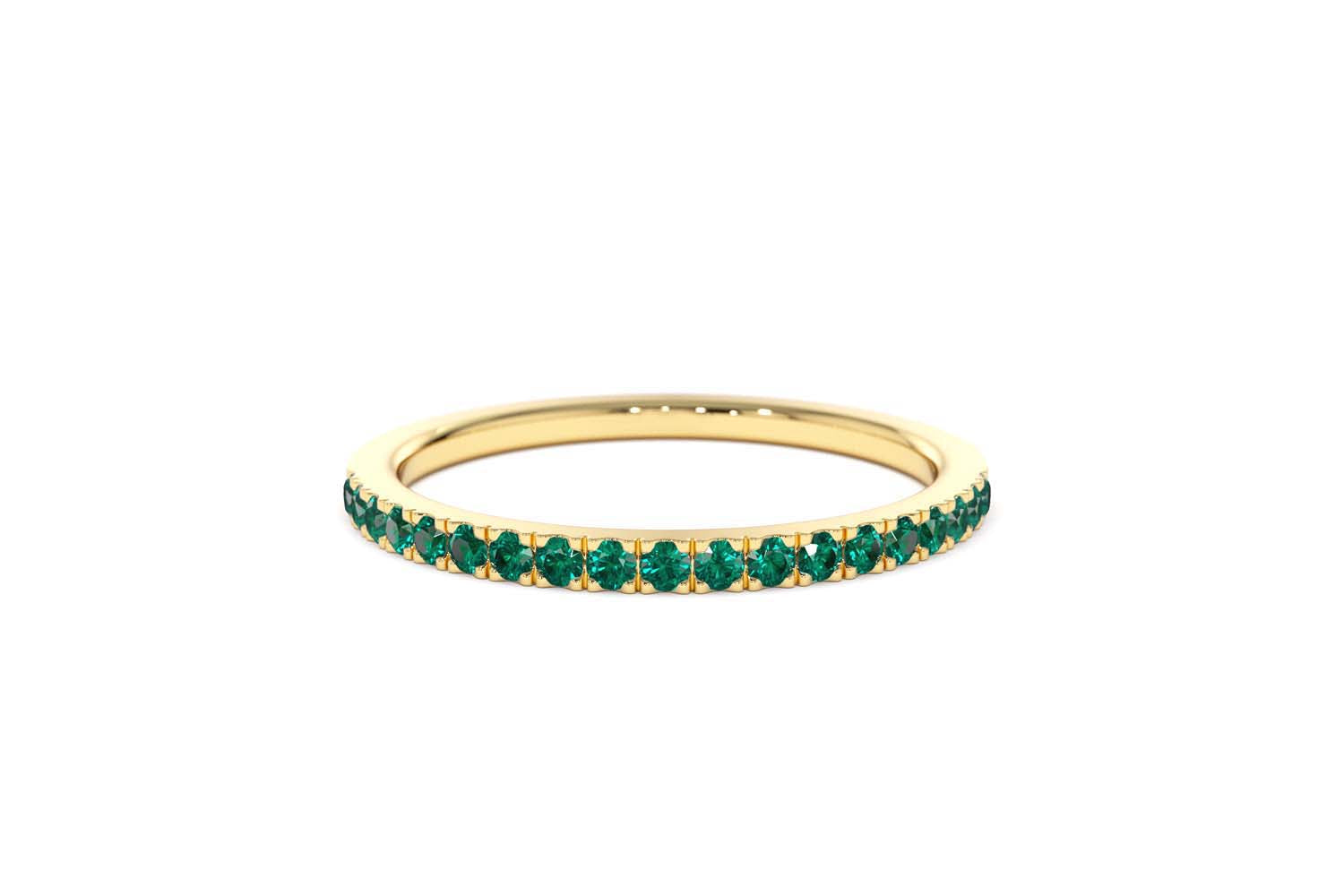 14K Half Eternity Emerald Ring - view 6