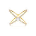 14K Gold Baguette and Round Diamond Illusion Setting Statement Ring by Orlina Fine