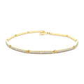 14K Gold Pave Stackable Diamond Bar Bracelet by Orlina Fine