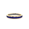 14K Gold Full Eternity Princess Cut Sapphire Ring by Orlina Fine
