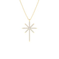 14K Solid Gold Celestial North Star Diamond Necklace by Orlina Fine