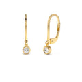 14K Lever Back Bezel Setting Diamond Earrings by Orlina Fine