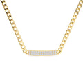14K Gold 3MM Curb Link Diamond Pave Necklace by Orlina Fine