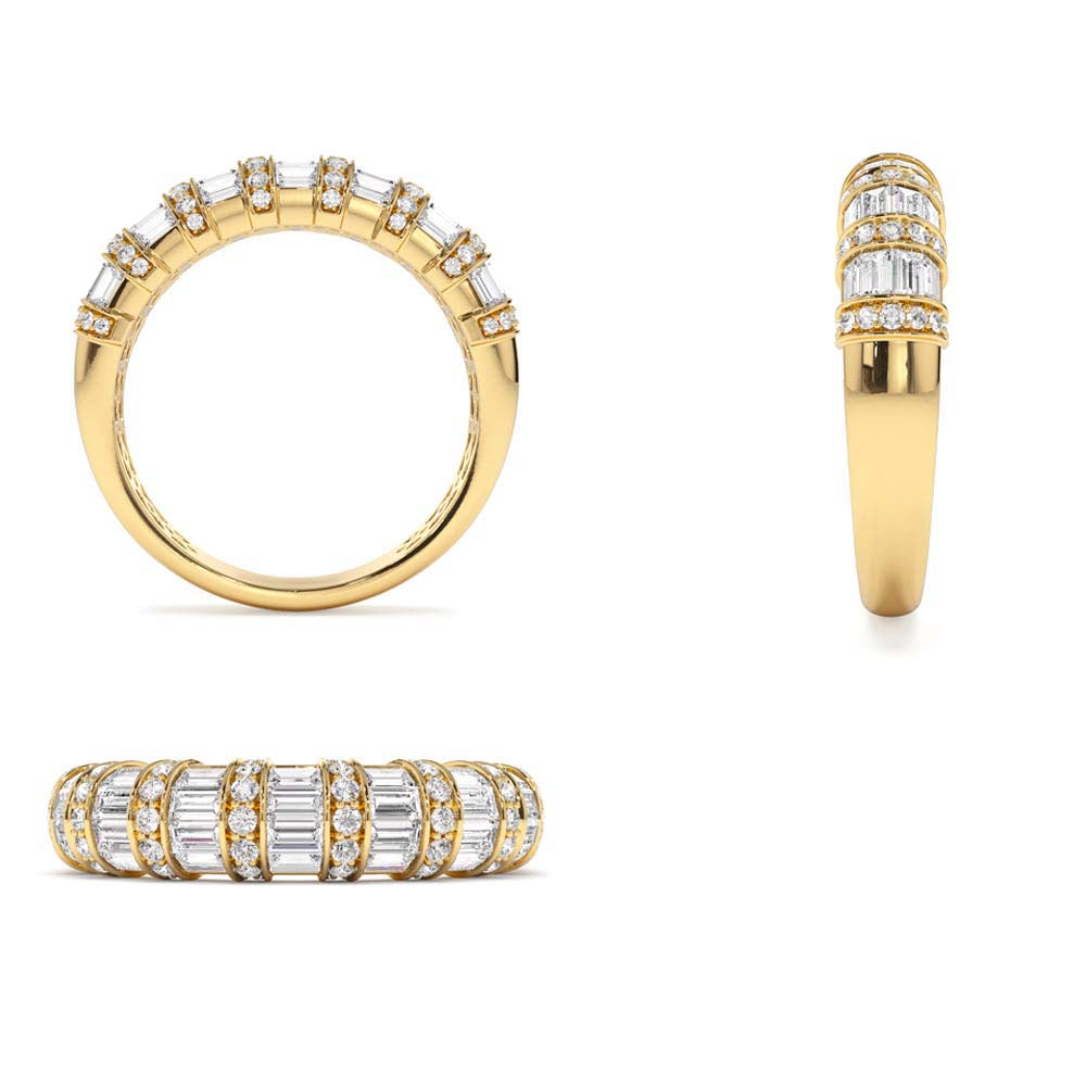 14K Dome Baguette Diamond Women's Anniversary Ring - view 5