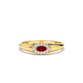 14K Marquise Ruby Ring in Halo Setting by Orlina Fine