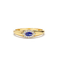 14K Marquise Sapphire Ring in Halo Setting by Orlina Fine